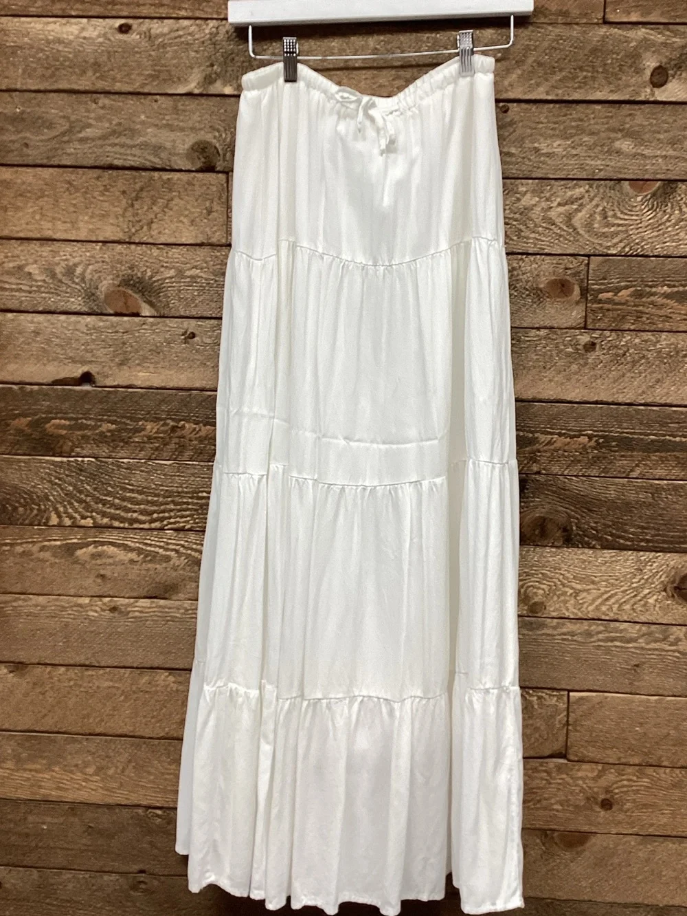Brandy Melville White Tiered Maxi Skirt